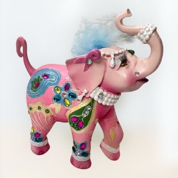 Margaret Le Van Pink Elephant Figurine Circus Breast Cancer‎ Awareness - Picture 1 of 5